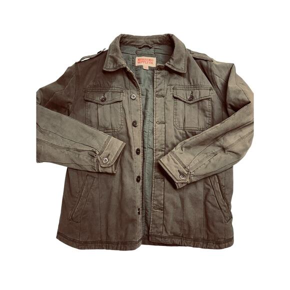 Mossimo Supply co. Green Quilted Button Up Utility Jacket  Pockets Size Large - Picture 1 of 14